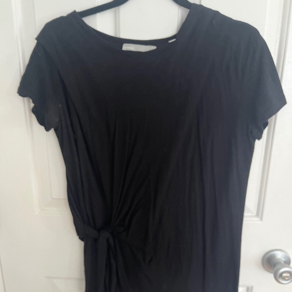 Vince Short Sleeve Tie T-Shirt Dress